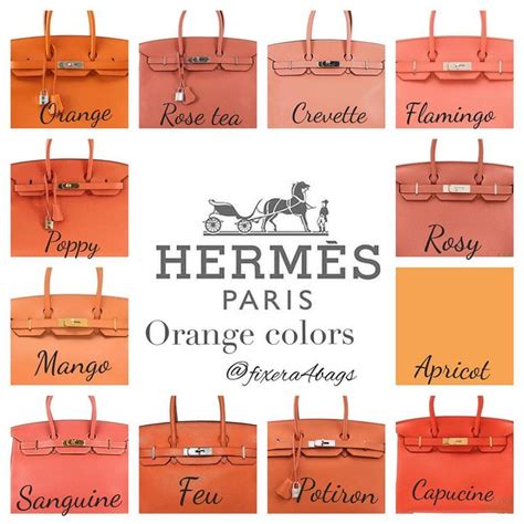 orange hermes code couleur|hermes bag color chart.